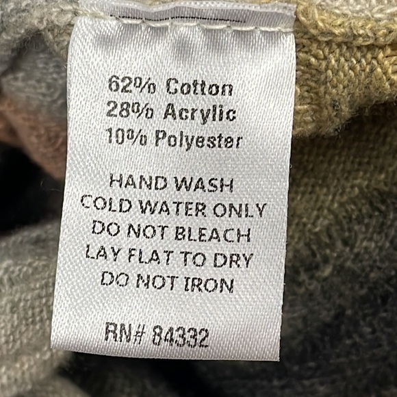 2 Sisters Sweater Vest Blanket Poncho Cowl Neck Chevron Stripe Fall Neutrals S M - Picture 9 of 9